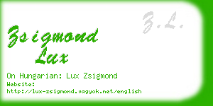 zsigmond lux business card